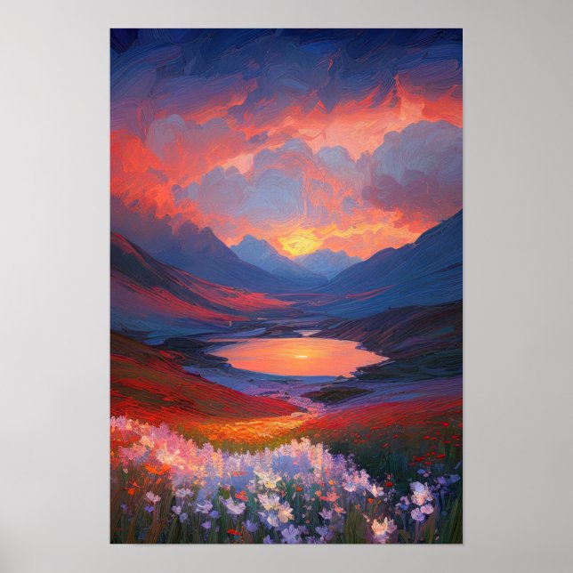 Crimson Serenade am Berg Lake Poster (Vorne)