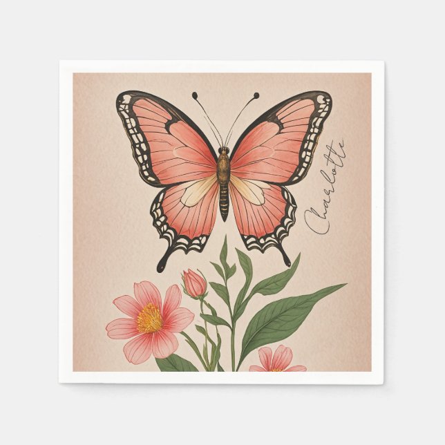 Crimson Serenade Personalisiert Serviette (Vorderseite)