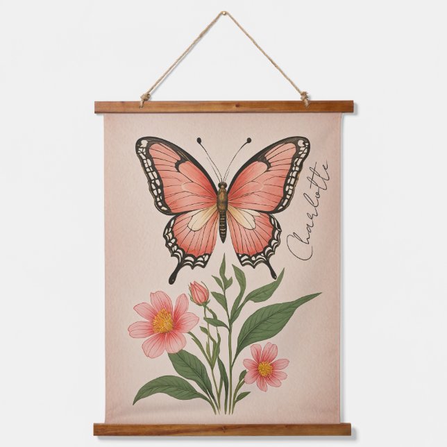 Crimson Serenade Personalisiert Wandteppich Mit Holzrahmen (Vorderseite)