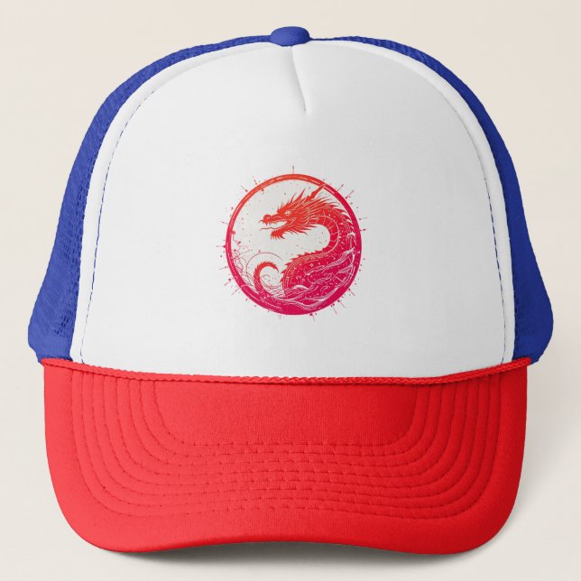 Crimson Serpent Emblem Truckerkappe (Vorderseite)
