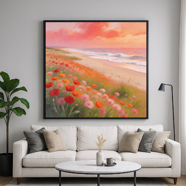 Crimson Shore - Pastel Painting Style Art Poster (Von Creator hochgeladen)