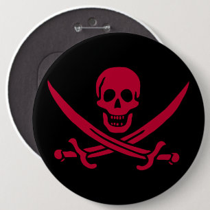 Crimson Skull & Schwerter Pirate Fahne von Calico Button