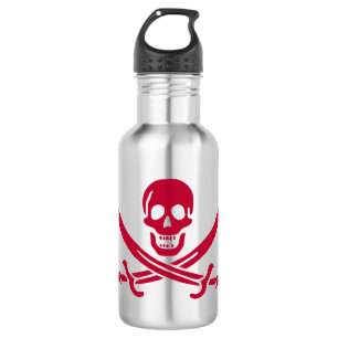 Crimson Skull & Schwerter Pirate Fahne von Calico Edelstahlflasche