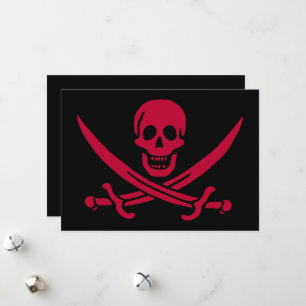 Crimson Skull & Schwerter Pirate Fahne von Calico  Feiertagskarte
