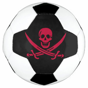 Crimson Skull & Schwerter Pirate Fahne von Calico  Fußball