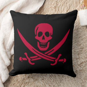 Crimson Skull & Schwerter Pirate Fahne von Calico  Kissen
