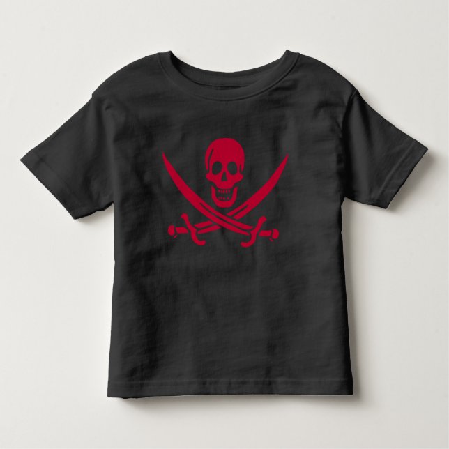 Crimson Skull & Schwerter Pirate Fahne von Calico  Kleinkind T-shirt (Vorderseite)