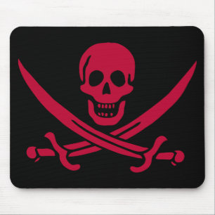 Crimson Skull & Schwerter Pirate Fahne von Calico  Mousepad