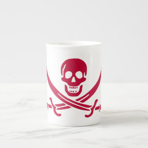 Crimson Skull & Schwerter Pirate Fahne von Calico  Prozellantasse