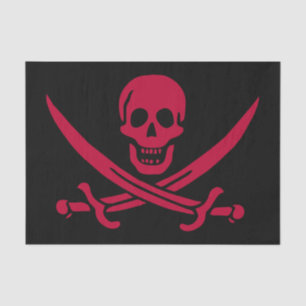 Crimson Skull & Schwerter Pirate Fahne von Calico Seidenpapier