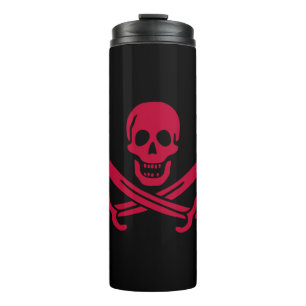 Crimson Skull & Schwerter Pirate Fahne von Calico  Thermosbecher