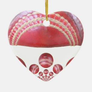 Crimson Spin - Ein wunderschöner Red Cricket Ball  Keramikornament