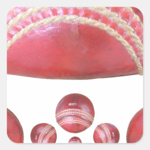 Crimson Spin - Ein wunderschöner Red Cricket Ball Quadratischer Aufkleber