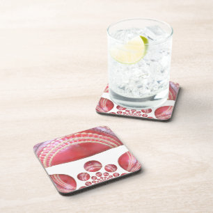 Crimson Spin – Ein wunderschöner roter Kricketball Untersetzer