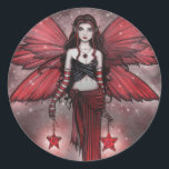 Crimson Star Christmas Fairy Stickers<br><div class="desc">Von der Fantasy Art of Molly Harrison,  www.mollyharrisonart.com. Bitte schauen Sie auf meine Webseite für mehr Informationen über mich und meine Kunst.</div>