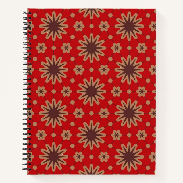 Crimson Starburst Bloom Notizbuch (Vorderseite)