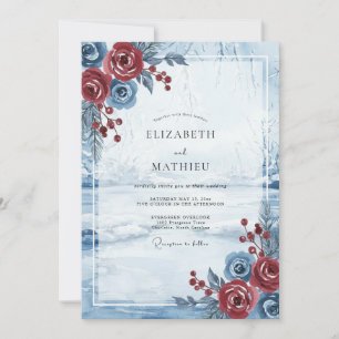 Crimson Steel Rose Hochzeit Einladung