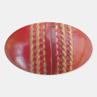 Crimson Stitch Fokus: Nahaufnahme von Crickets Her Ovaler Aufkleber