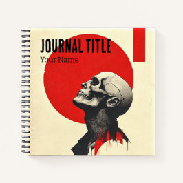 Crimson Sun Skull Journal — Custom Name & Title Notizbuch