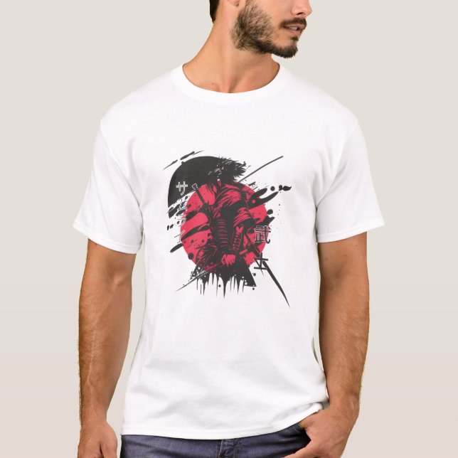 Crimson Sun Warrior Grafik-T-Shirt T-Shirt (Vorderseite)