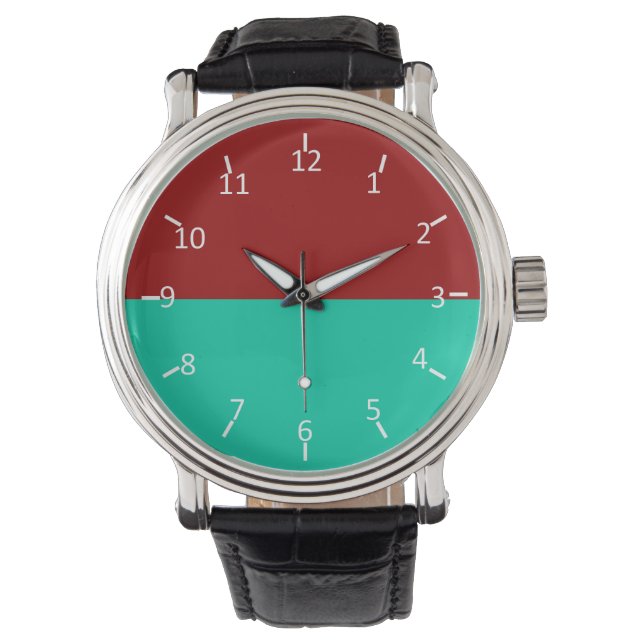 Crimson Sunset über Wasser Armbanduhr (Vorderseite)