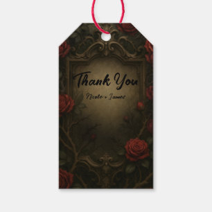 Crimson Thorn Rote Rosen Gothic Baroque Wedding Geschenkanhänger