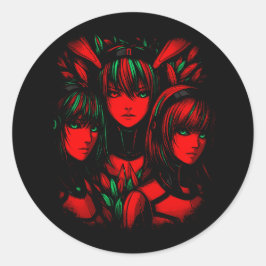 Crimson Trinity Runder Aufkleber