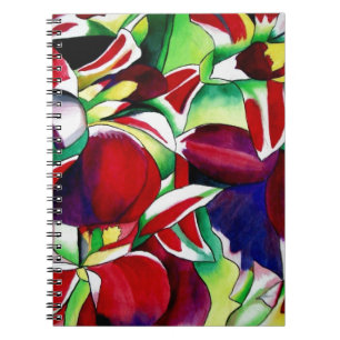 Crimson Tropical Singapur Orchids Blume Art Notizblock