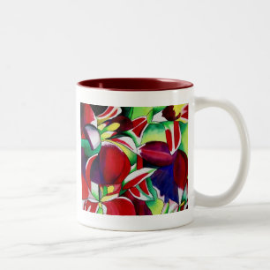 Crimson Tropical Singapur Orchids Blume Art Zweifarbige Tasse