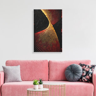 Crimson Twist - Geschmolzenes Gold und Rot, Ultra Leinwanddruck