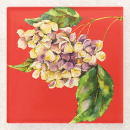 Crimson und Geranium-Untersetzer Glasuntersetzer