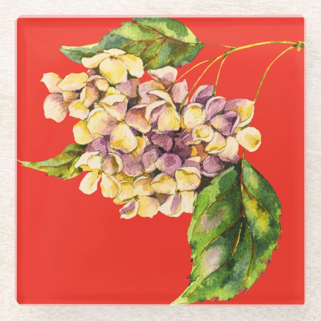 Crimson und Geranium-Untersetzer Glasuntersetzer (Vorderseite)