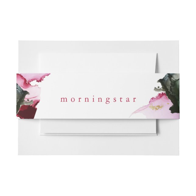 Crimson und Spruce Green Abstrakt Einladungsbanderole (Vorderseite Beispiel)