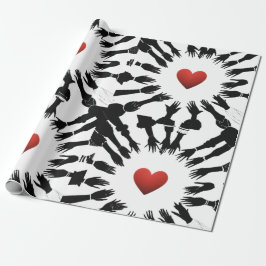 Crimson Unity: 🫳 Black Red ♥️ Design" Geschenkpapier