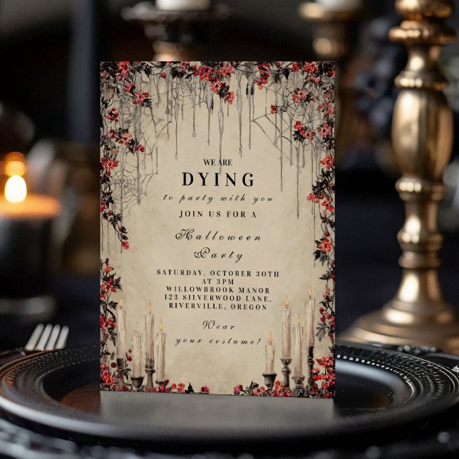 Crimson Vines Gothic Halloween Celebration Einladung (Von Creator hochgeladen)