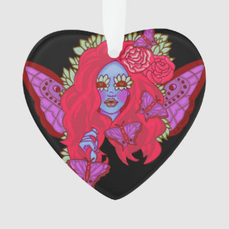 Crimson Violet Butterfly Fairy Ornament