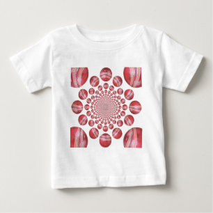 Crimson Vortex: Schöne Kunst im Roten Cricket-Ball Baby T-shirt