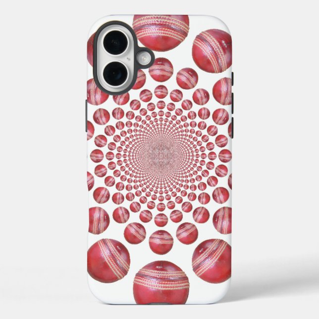 Crimson Vortex: Schöne Kunst im Roten Cricket-Ball Case-Mate iPhone Hülle (Rückseite)