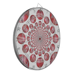 Crimson Vortex: Schöne rote Cricketball-Kunst Dartscheibe