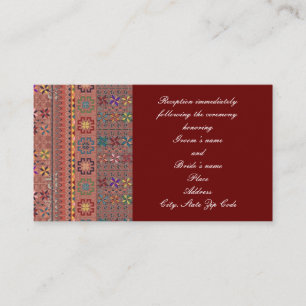 Crimson w/Colour Tatreez Hochzeitskarte Begleitkarte