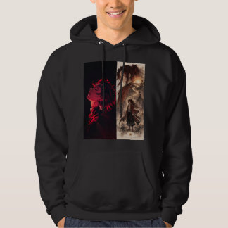 Crimson Warrior Anime Hoodie – Dual Shadow Edition