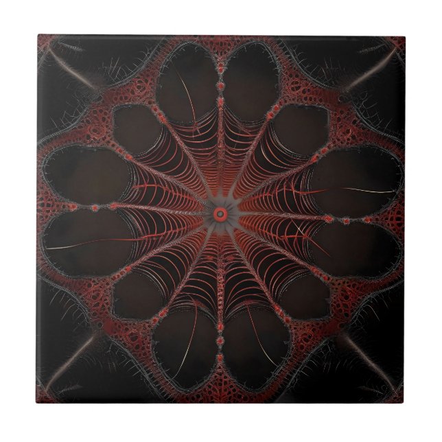 Crimson Web: Fraktal-Tanz mit der Redback Spider Fliese (Vorderseite)