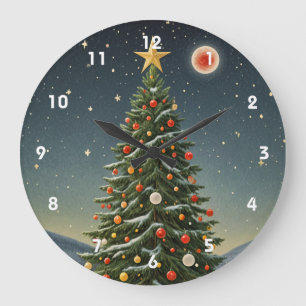 Crimson Weihnachten Große Wanduhr