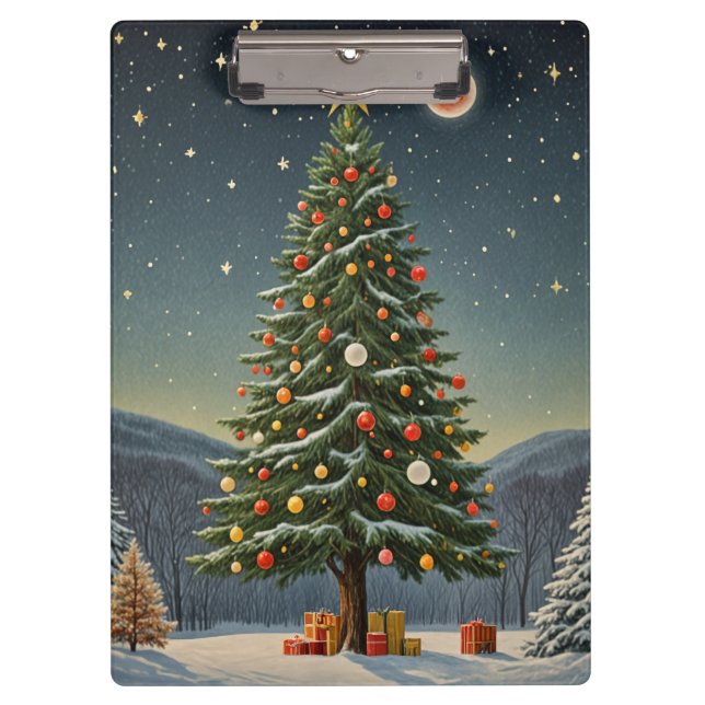 Crimson Weihnachten Klemmbrett (Vorderseite)