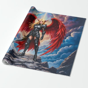 Crimson Wing – gefallene Engelskriegerin. Geschenkpapier