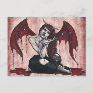 Crimson Wings Bloody Demon Postcard Postkarte