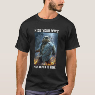 Cringe Alpha Wolf Parodie Verstecke deine Frau Lus T-Shirt