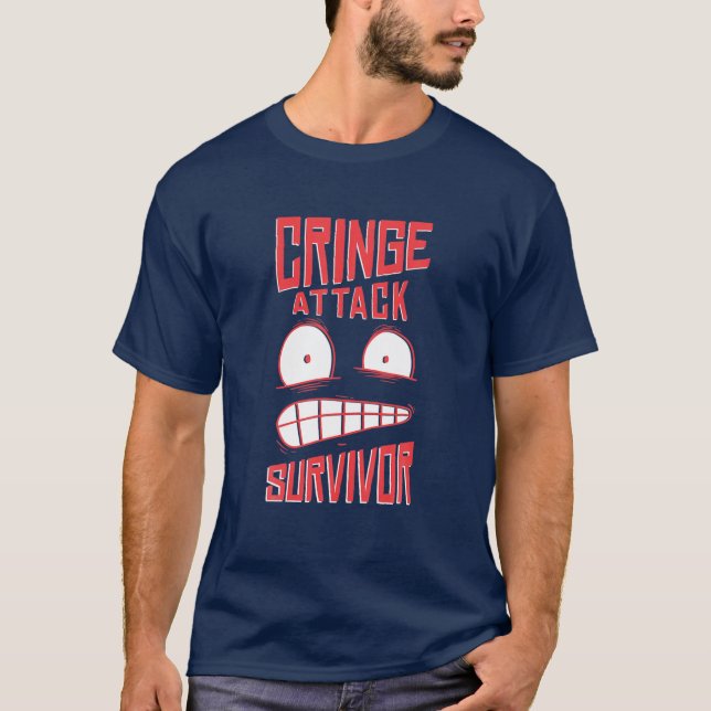 Cringe Attack Survivor Funny Pun Join Lovers T-Shirt (Vorderseite)