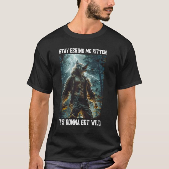 Cringy Werewolf Kitten Wolf Meme Cringe Alpha T-Shirt (Vorderseite)