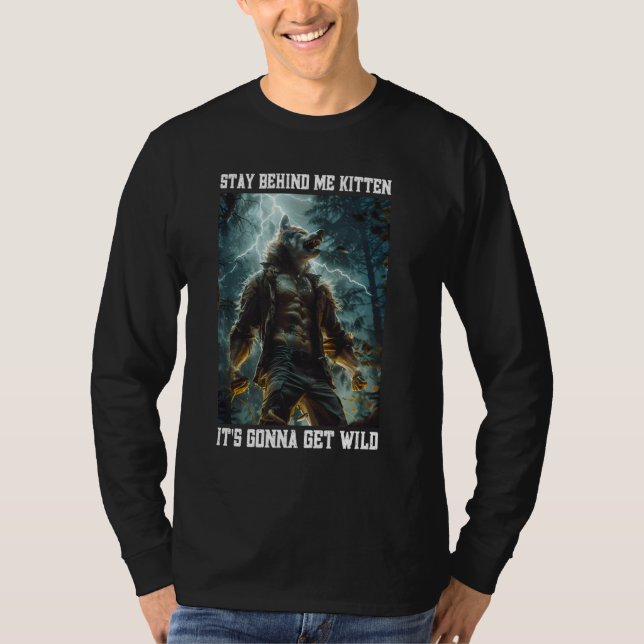 Cringy Werewolf Kitten Wolf Meme Cringe Alpha T-Shirt (Vorderseite)